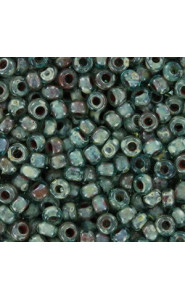 Miyuki rocailles Perlen 8/0 - Picasso transparent olivine 8-4506